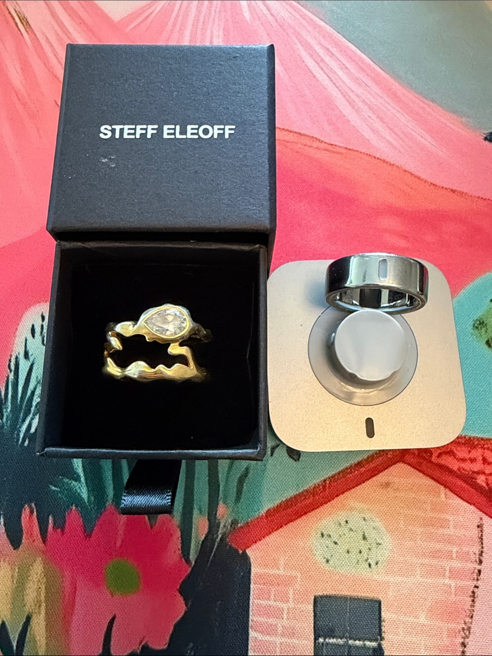 Steff Eleoff Gold Vermeil Oura Ring Cover and Gen 4 Oura Ring - Size 8